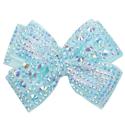 Kids Baby Girls Rhinestones Pearl Bow Hair Clip Duckbill Clip Hairband