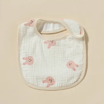 Toddlers Newborn Baby Fashion Cartoon Print Solid Color Bib Burp Cloth