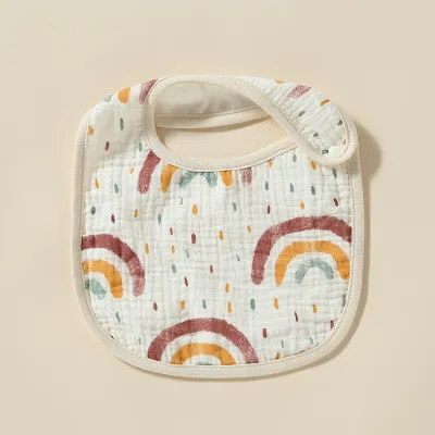 Toddlers Newborn Baby Fashion Cartoon Print Solid Color Bib Burp Cloth