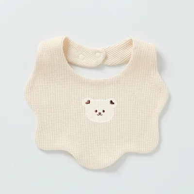 Toddlers Newborn Baby Fashion Cartoon Bear Bib Burp Cloth Pure Cotton 30x24cm Unisex