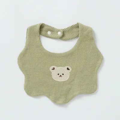 Toddlers Newborn Baby Fashion Cartoon Bear Bib Burp Cloth Pure Cotton 30x24cm Unisex