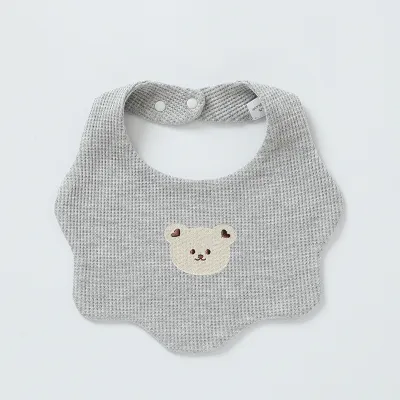 Toddlers Newborn Baby Fashion Cartoon Bear Bib Burp Cloth Pure Cotton 30x24cm Unisex