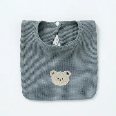 Toddlers Newborn Baby Fashion Cartoon Bear Bib Burp Cloth Pure Cotton 30x24cm Unisex