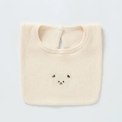 Toddlers Newborn Baby Fashion Cartoon Bear Bib Burp Cloth Pure Cotton 30x24cm Unisex