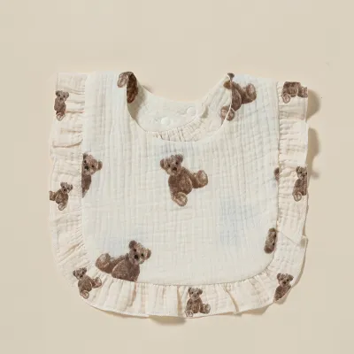 Toddlers Newborn Baby Fashion Solid Color Cotton Bib Burp Cloth Unisex