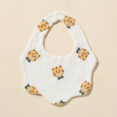 Baby Toddler Newborn Anti-Dirty Bib Burp Cloth Cartoon Print Pure Cotton Unisex
