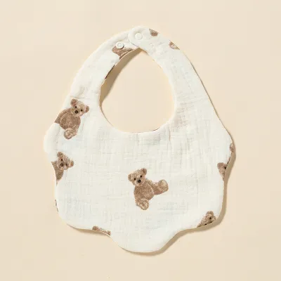Baby Toddler Newborn Anti-Dirty Bib Burp Cloth Cartoon Print Pure Cotton Unisex