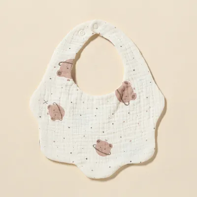 Baby Toddler Newborn Anti-Dirty Bib Burp Cloth Cartoon Print Pure Cotton Unisex