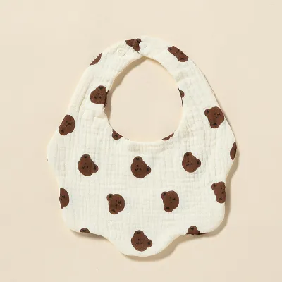 Baby Toddler Newborn Anti-Dirty Bib Burp Cloth Cartoon Print Pure Cotton Unisex