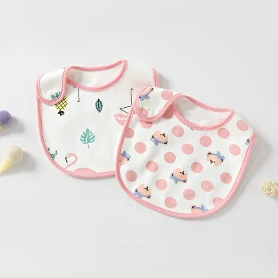 Toddlers Newborn Baby Fashion Cartoon Print Feeding Bib Burp Cloth Comfort Towel Pure Cotton Unisex