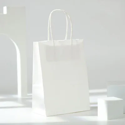 Fashion Creative Solid Color Custom Kraft Paper Shopping Bag Clothing Gift