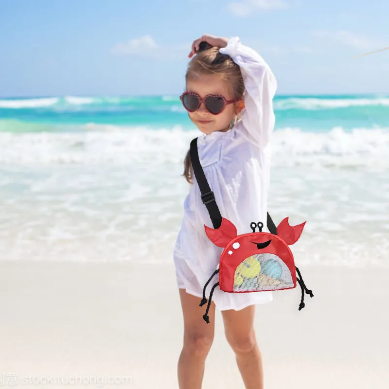 Children Kids Baby Fashion Big Crab Pattern Beach Storage Bag PVC Cute Cartoon 18*14*10cm