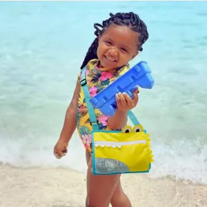 Bolsa de almacenamiento de juguetes de playa de cocodrilo a la moda para niños y bebés