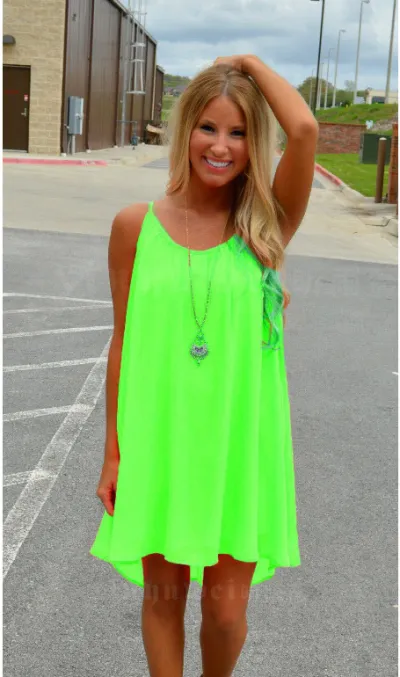 Women Casual Solid Color Round Neck Mesh Stitching Backless Chiffon Suspender Dress