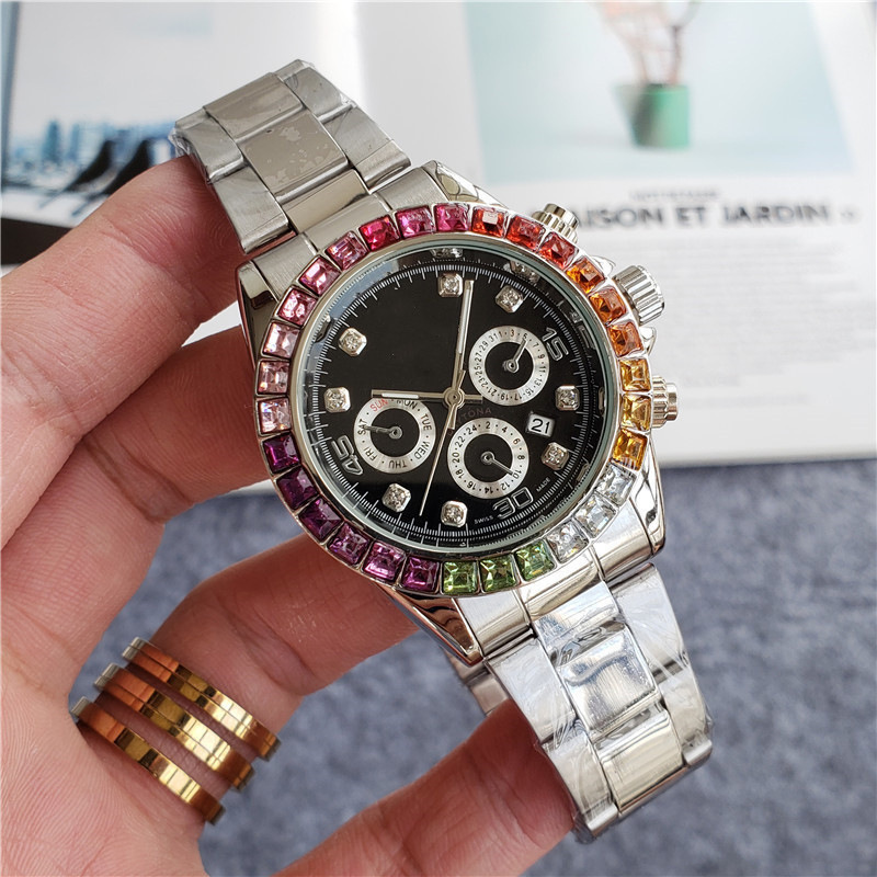 Wholesale Reloj de marcador de pulgadas con juego de diamantes de