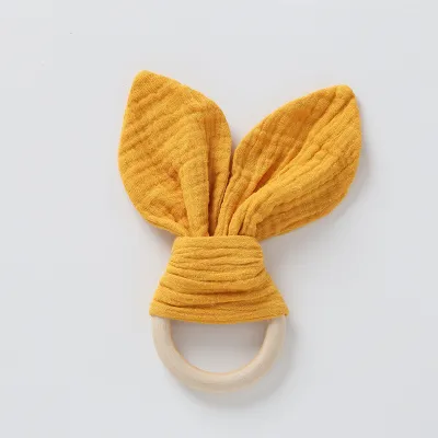 Baby Pacifier Hand Puppet Toy Beech Wood Cotton Yarn