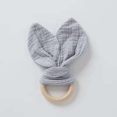 Baby Pacifier Hand Puppet Toy Beech Wood Cotton Yarn