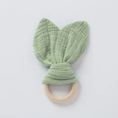Baby Pacifier Hand Puppet Toy Beech Wood Cotton Yarn