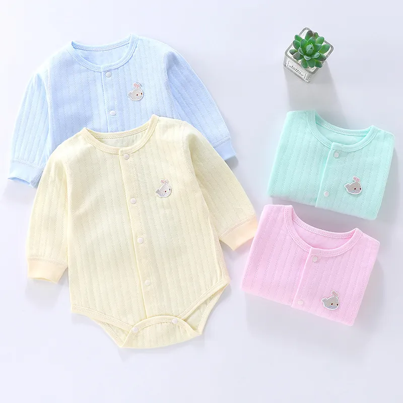 Toddlers Newborn Baby Fashion Unisex Casual Basic Long Sleeve Candy Color Bodysuit