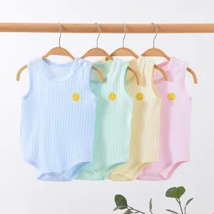 Toddlers Newborn Baby Fashion Girls Boys Casual Basic Sleeveless Thin Cotton Bodysuit Unisex