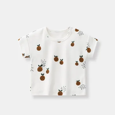 Toddlers Newborn Baby Fashion Girls Boys Casual Basic Short Sleeve Sun Stripes Print Cotton T-Shirt