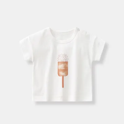 Toddlers Newborn Baby Fashion Girls Boys Casual Basic Short Sleeve Sun Stripes Print Cotton T-Shirt