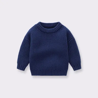 Toddlers Newborn Baby Girls Boys Casual Basic Long Sleeve Solid Color Knitted Top Viscose Simple Round Neck Unisex
