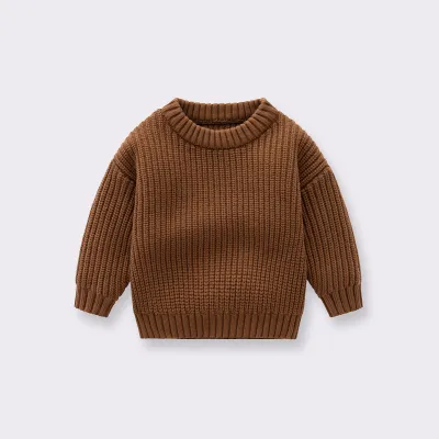 Toddlers Newborn Baby Girls Boys Casual Basic Long Sleeve Solid Color Knitted Top Viscose Simple Round Neck Unisex