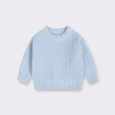Toddlers Newborn Baby Girls Boys Casual Basic Long Sleeve Solid Color Knitted Top Viscose Simple Round Neck Unisex
