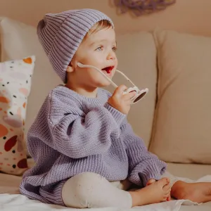 Toddlers Newborn Baby Girls Boys Casual Basic Long Sleeve Solid Color Knitted Top Viscose Simple Round Neck Unisex