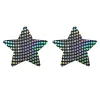 Laser Sequin Pentagram On Black Background