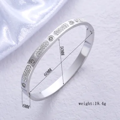 Women Creative Starry Diamond Stainless Steel Buckle Bracelet
