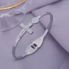 Heart Cross Bracelet Steel