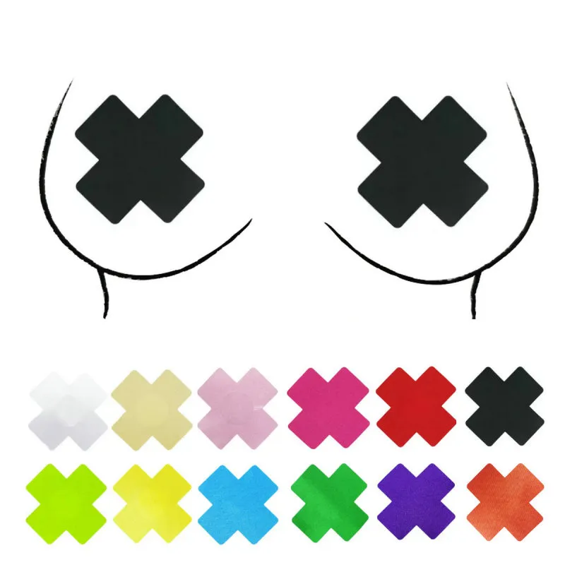 Women Sexy Breathable Cross Satin Anti-Fade Disposable Chest Patch