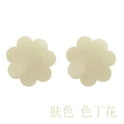Women Fashion Flower Shape Disposable Satin Anti-Fade Chest Sticker