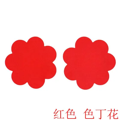 Women Fashion Flower Shape Disposable Satin Anti-Fade Chest Sticker