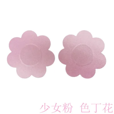 Women Fashion Flower Shape Disposable Satin Anti-Fade Chest Sticker
