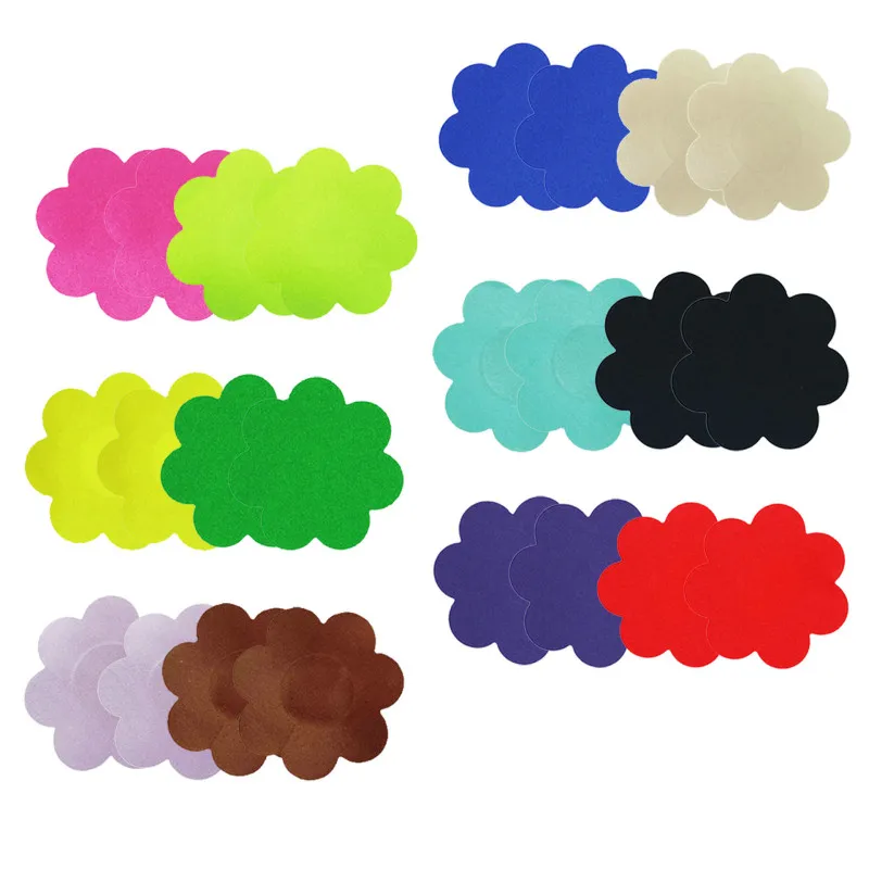 Women Fashion Flower Shape Disposable Satin Anti-Fade Chest Sticker