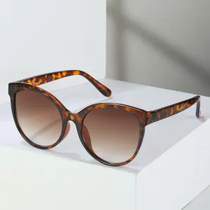 Women Fashion Leopard UV Protection Full Frame Oval Sunglasses