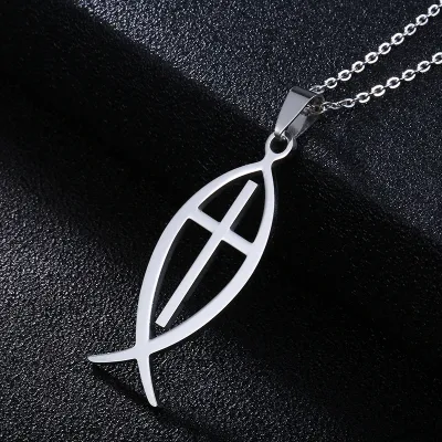 Men's Fashion Cross Pendant Titanium Steel Alloy Necklace