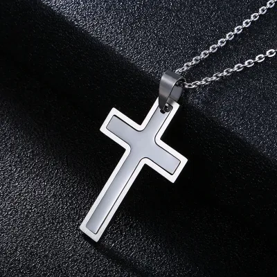 Men's Fashion Cross Pendant Titanium Steel Alloy Necklace
