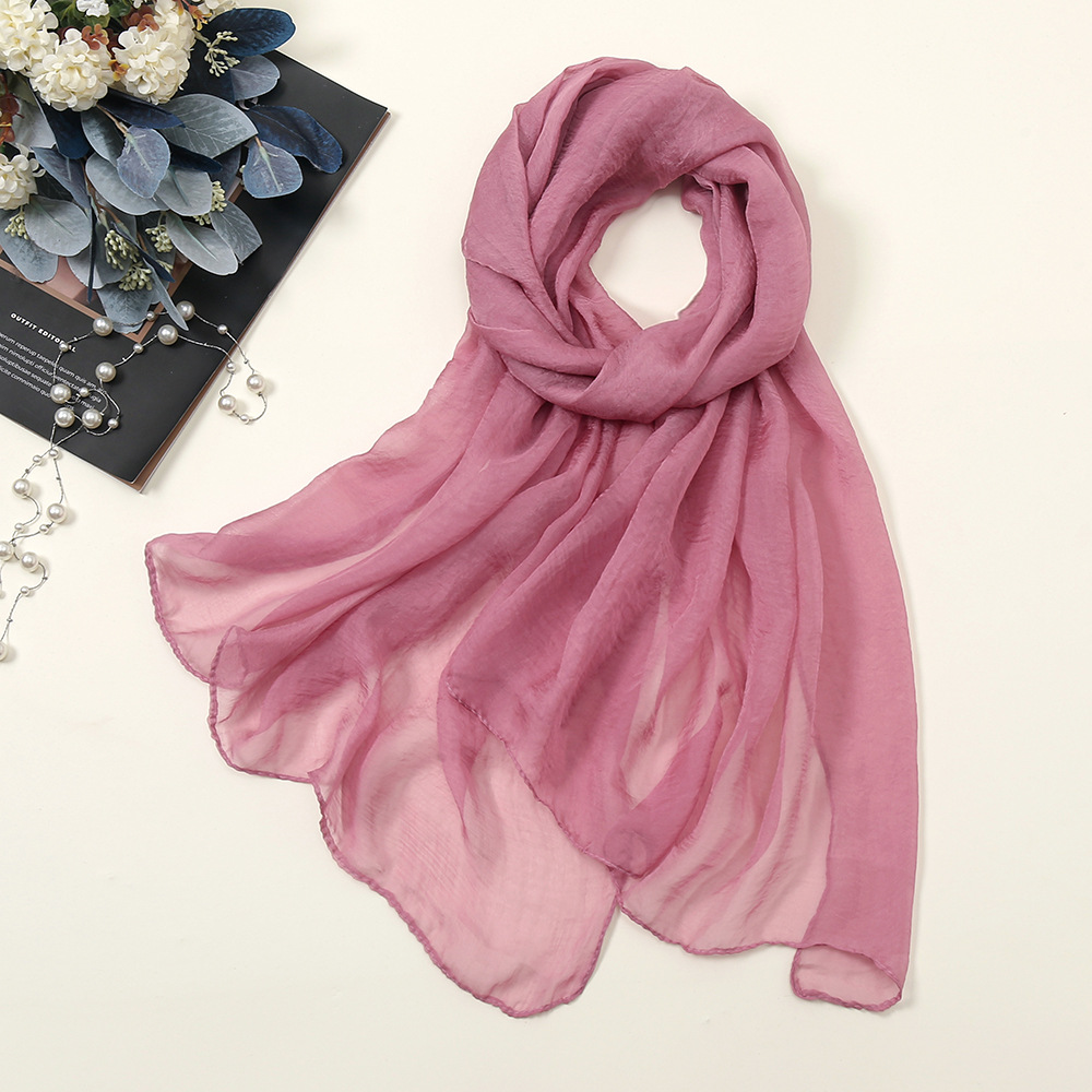 【MARKAWARE】SCARF - SILK CHIFFON JJcollection Pure Silk Chiffon Shawl/scarf, Oblong Size 76