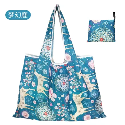 Large Size Foldable Oxford Cloth Shopping Bag for Vegetables Storage Portable Casual Cartoon