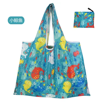 Large Size Foldable Oxford Cloth Shopping Bag for Vegetables Storage Portable Casual Cartoon