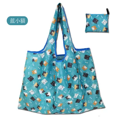 Large Size Foldable Oxford Cloth Shopping Bag for Vegetables Storage Portable Casual Cartoon