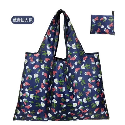 Large Size Foldable Oxford Cloth Shopping Bag for Vegetables Storage Portable Casual Cartoon