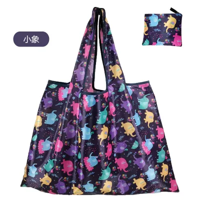 Large Size Foldable Oxford Cloth Shopping Bag for Vegetables Storage Portable Casual Cartoon
