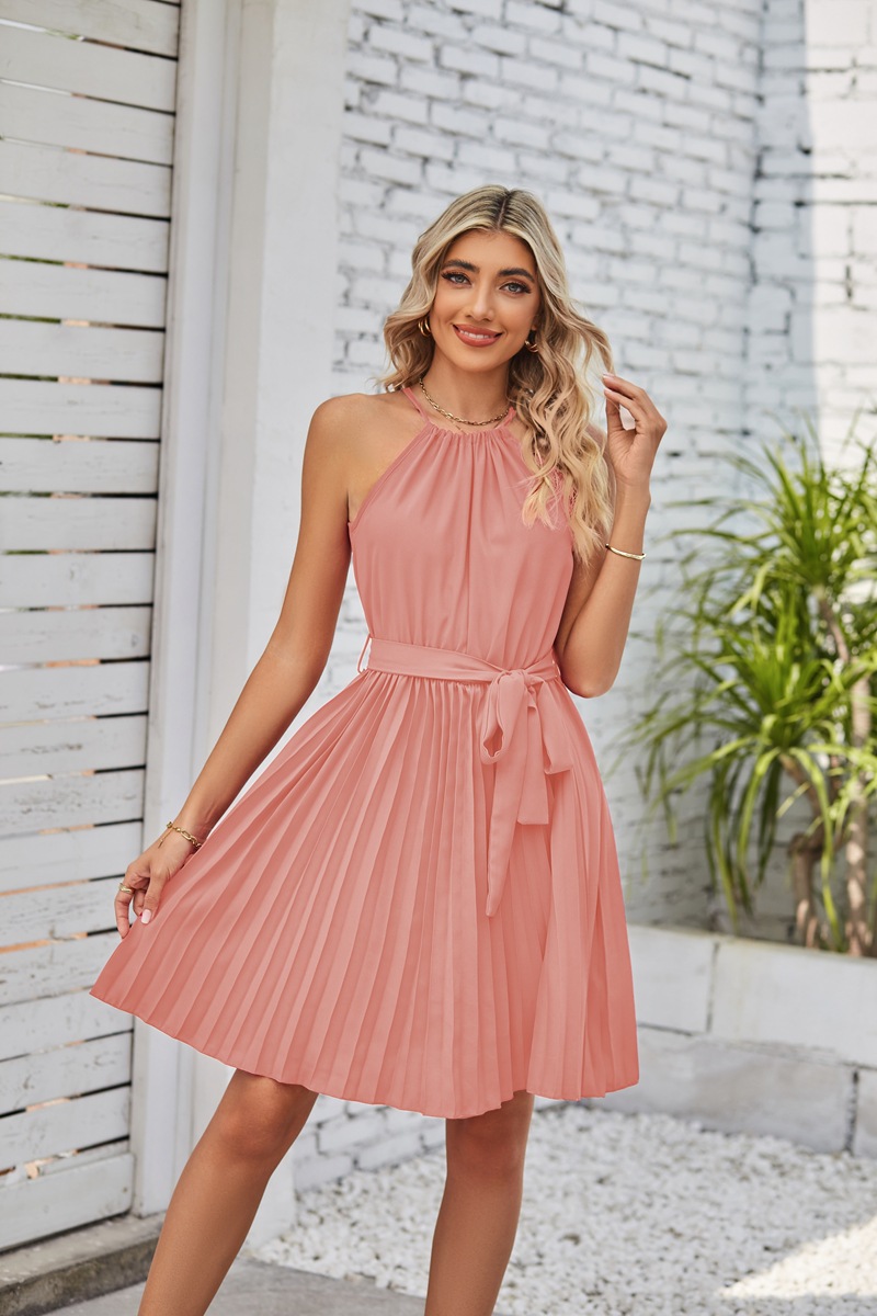 Wholesale Women Casual Elegant Style Chiffon Halter Neck
