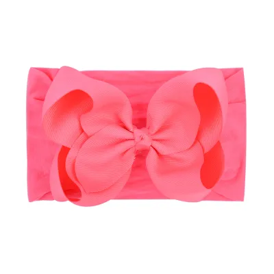 Children Kids Baby Fashion Solid Color Bowknot Plaid Headband