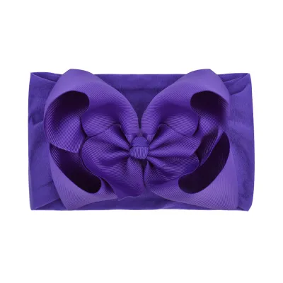 Children Kids Baby Fashion Solid Color Bowknot Plaid Headband